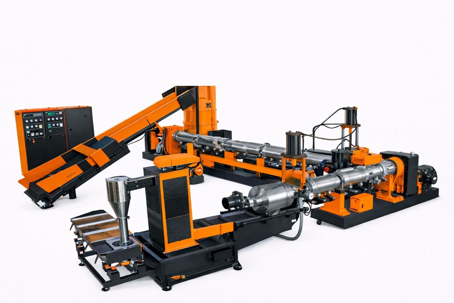 DOUBLE STAGE FACE CUTTING RECYCLE MACHINE WITH COMPACTOR