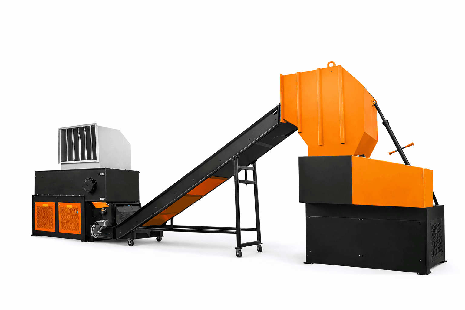 SINGLE SHAFT SHREDDER WITH CRUSHER SET